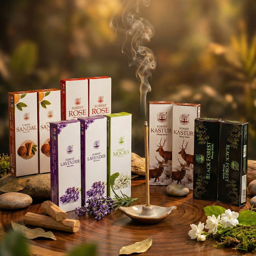 Dhoop stick pack of 12 combo 2pc per fragrance