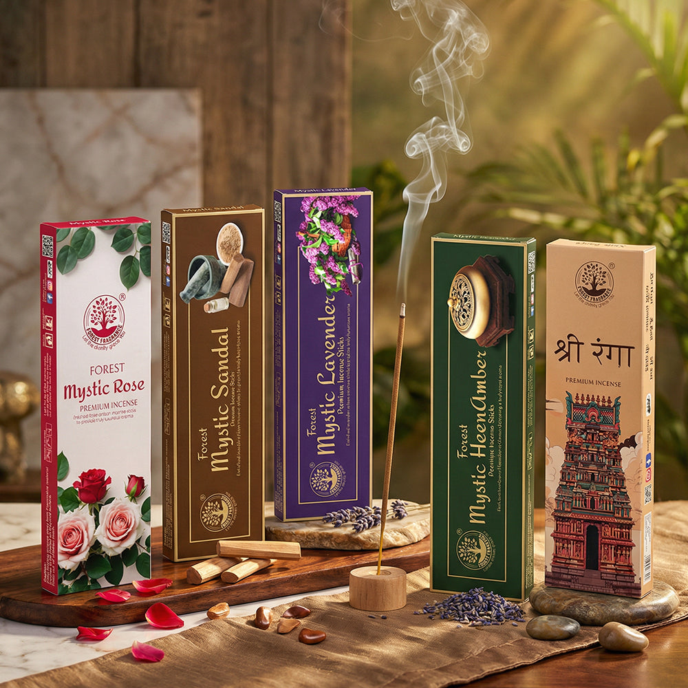 Premium Mystic series incenses combo Pack of 5 fragrances x 1 Piece each