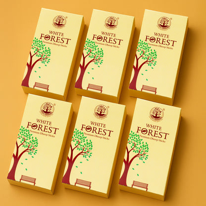 WHITE FOREST PREMIUM 6inch Dhoop Sticks Pack Of 6